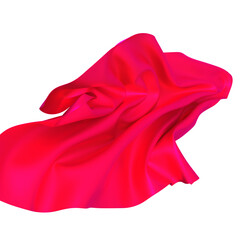 Poster - Fuchsia fabric billows and swirls in a dramatic display