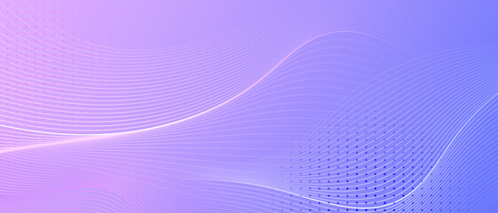 Poster - Pastel abstract background with wavy lines and soft purple gradients