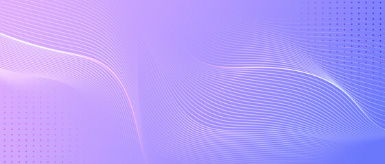 Poster - Pastel abstract background with wavy lines and soft purple gradients