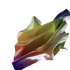 Poster - Abstract iridescent folds of metallic fabric A symphony of colors and shapes