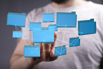 Aufkleber - Abstract image depicting data connectivity and file sharing.