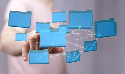 Aufkleber - Efficient file organization.  Visual representation of data connections and management.