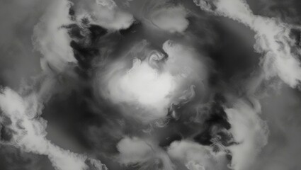 Wall Mural - a colorful pattern, arranged in a circle, with swirling clouds and smoke emanating from a central po