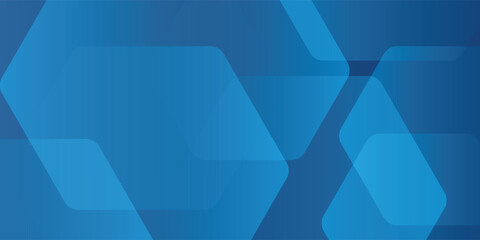 Wall Mural - modern abstract blue background with glowing geometric lines. blue gradient hexagon shape design. ve