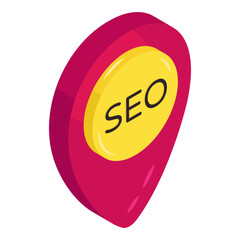 Wall Mural - editable design icon of seo location