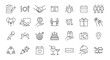 © Neko funny - Icon set checklist dinner handshake video call team calendar people balloon presentation money dining fireworks gift protest mic