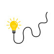© mamunit1 - Vector art of Light bulb with wire isolated on white background representing idea, energy, and innovation in a simple and modern design for creative solutions