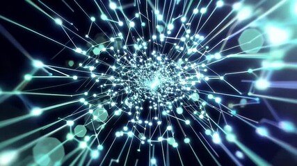 Futuristic digital background filled binary code abstract glowing bokeh lights simulating computer programming encryption cybersecurity visuals matrix like cyberspace