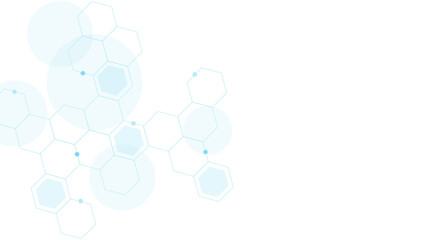 Wall Mural - futuristic molecule structure abstract hexagonal network background for technology and medical scien
