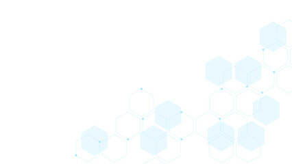 Wall Mural - futuristic molecule structure abstract hexagonal network background for technology and medical scien
