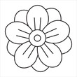 © likhon_art - Flower and plant vector art illustration with a floral design for spring or summer garden decoration, featuring blooming blossoms and green leaves