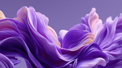 Wall Mural - deep purple swirling shapes with layered texture and flowing motion on soft purple backdrop