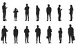 © GR Graphics - Vector Pack Featuring Standing Poses of Men and Women Silhouettes – Great for Conceptual Design, Character Layouts, and Human Form Illustration Templates