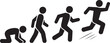 © Masud - Crawl Walk Run Fly pictogram icon set. Clipart image isolated on white background