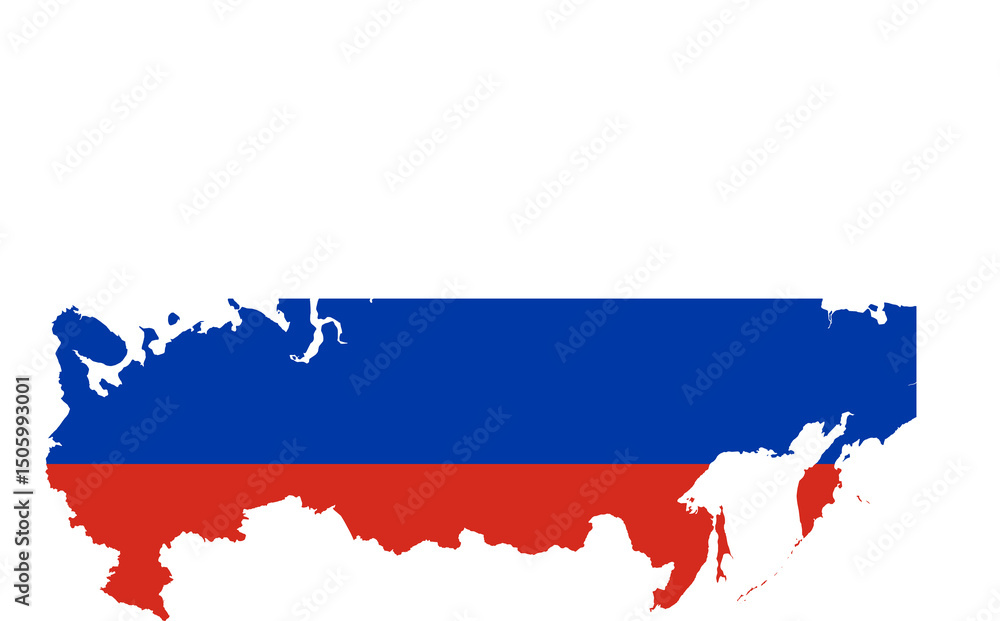 Map of Russia with National Flag Overlay Stock Illustration | Adobe Stock