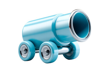 Wall Mural - Toy cannon on wheels with shiny metallic accents
