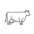 © Luppy Studio - Cow Outline: Simple Black and White Farm Animal Illustration