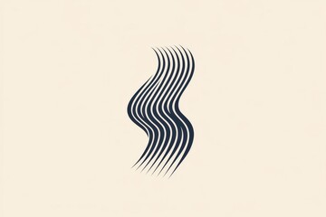 Poster - Abstract wavy lines create a minimalist design on a beige background, showcasing elegance and simplicity in visual art