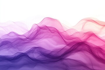 Poster - Colorful misty mountains enveloped in vibrant shades of purple at sunrise creating a serene and ethereal landscape