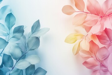 Aufkleber - Colorful leaves arranged in a creative layout on a light background showcasing vibrant hues and natural beauty in an artistic presentation