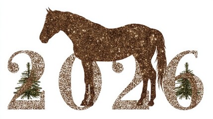 Wall Mural - Symbol of 2026 New Year horse