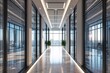 © Michael - Stylish Office Complex Featuring Glimmering Window Exteriors and Brightly Lit Interiors