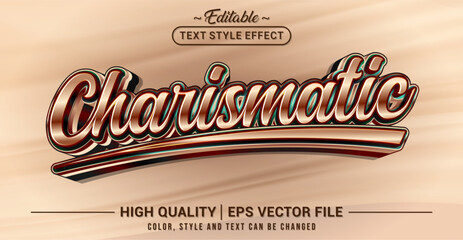 Fototapete - Editable text style effect - Charismatic text style theme. Vector text style illustration template.
