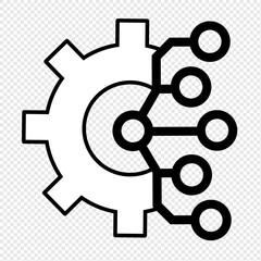 A modern and minimalist organization icon, ideal for apps or digital design. With a transparent background, this icon is suitable for various technology design purposes. vector illustration