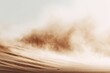 © Studio - A swirling sandstorm billows across a desert landscape, obscuring the horizon with a hazy, ochre dust cloud