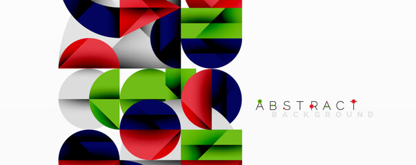 Aufkleber - Modern geometric pattern. Overlapping circles create vibrant, colorful design. Minimalist style, clean lines, contemporary aesthetic.
