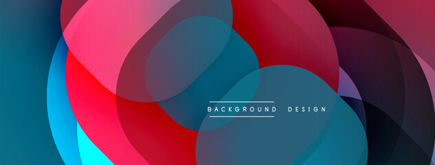 Leinwandbilder - Abstract colorful layers create dynamic composition. Overlapping circles, smooth gradients, modern design elements present.