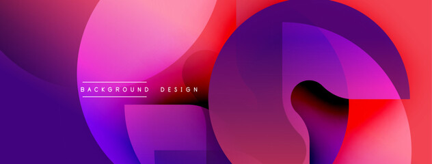 Aufkleber - Abstract fluid shapes, vibrant colors blend. Modern design, dynamic composition, gradient effect. Minimalist aesthetic, background element.