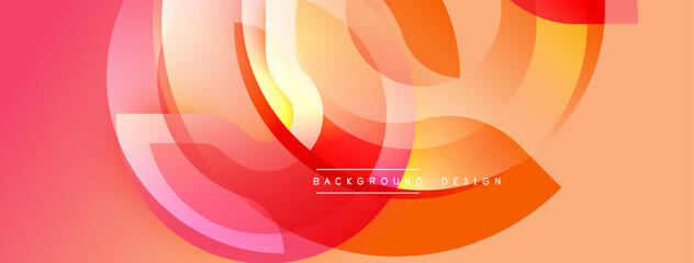 Aufkleber - Abstract design features flowing shapes, warm colors. Gradient blends create dynamic visual effect. Modern background suitable for various projects.