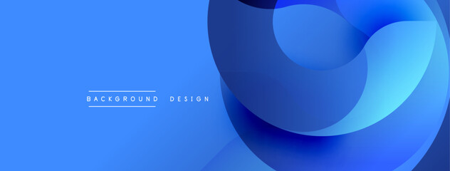 Aufkleber - Abstract blue background. Overlapping shapes create dynamic visual effect. Modern design elements suggest fluidity, innovation.