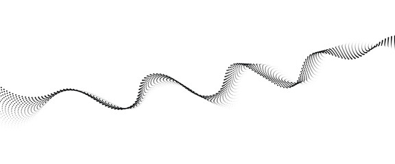 Leinwandbilder - Flowing Dot Wave halftone gradient pattern on transparent background	
