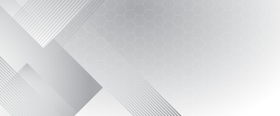 Fototapete - Abstract white and grey triangle overlay texture background. Modern elegant white gray banner background with creative design and shiny lines.Light gray triangle abstract subtle vector background..	