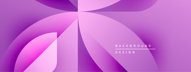 Leinwandbilder - Abstract purple background. Smooth shapes overlap creating dynamic visual effect. Modern design elements present. Minimalist aesthetic.