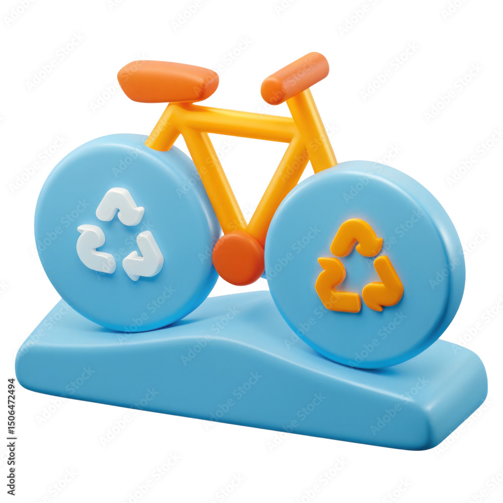 Reuse Wheel Recycle, reuse and renewal concept. Bicycle model with recycling ...