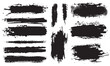 © D.SIGN.R - Brush line set. Vector calligraphy paint strokes. Vintage Chinese brushstrokes collection. Straight long hand drawn stripes vector sketch. Abstract black ink grungy lines Ink stencil brush strokes