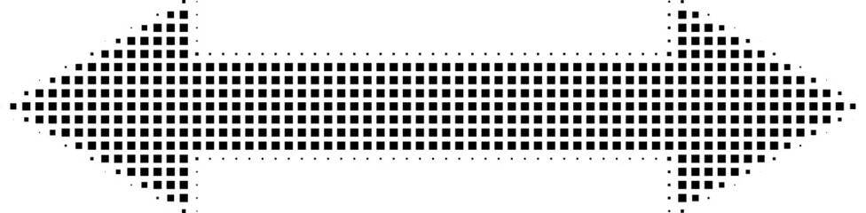 Wall Mural - abstract retro illustration of square halftone double sided arrow pointing left and right. black squ