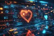 © Imam - Digital heart monitor, glowing data, health tech