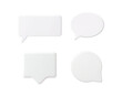 © absent84 - Set of different white 3D speech bubble shapes. Blank chat box frames for message, comment, or notification. Empty text forms for web design.