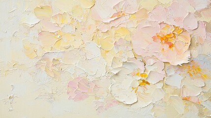 Wall Mural - soft pastel floral abstract art with subtle texture and light hues