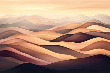 Wall Mural - serene abstract landscape with soft curves and warm earth tones