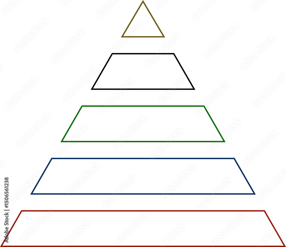 Levels of triangular pyramid icon. Triangle pyramid chart. Maslow layer ...