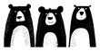 © Aisha Kudorova - cute cartoon bears standing – minimal animal vector illustration