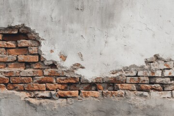 Poster - Distressed Brick and Plaster Wall, Representing Urban Decay and Architectural Renovation Projects, With a Sense of History and Preservation : Generative AI