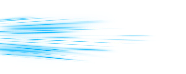 Wall Mural - Speed Lines Light Effect – Motion Streaks in Blue on White and Blue Backgrounds, Abstract Glowing Trails for Banner Design, Modern Tech Style, and Dynamic Vector Elements PNG