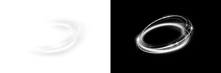 Wall Mural - Magical Glowing Swirl PNG – Vibrant Light Sparkles and Sunbeam Rays with Abstract Twirl Effect for Bright Decorations, Fantasy Illumination, and Twisting Glow Illustration Background