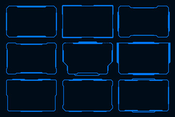 Wall Mural - hi tech frame cyberpunk style design element. technology hud sci-fi design